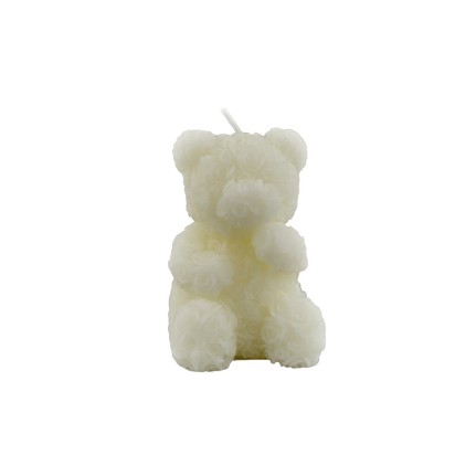 Candela orsetto teddy bianco