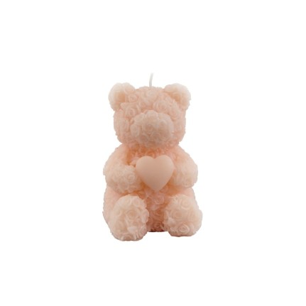 Candela orsetto teddy rosa - grande