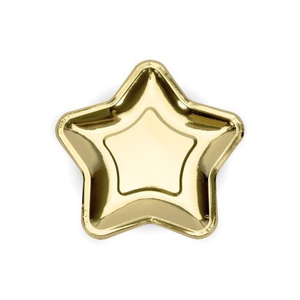 Piatti stella oro 23 cm – 6 pezzi