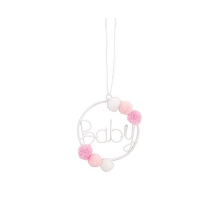 Cerchio baby con pon pon rosa