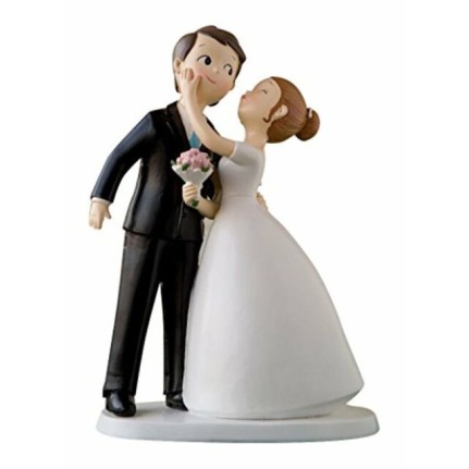 Cake Topper sposa che bacia lo sposo