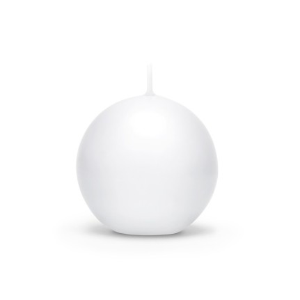 Candela a sfera opaca bianca 4,5 cm