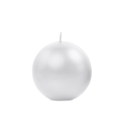Candela a sfera Bianco Perla 6 cm