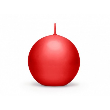 Candela a sfera opaca rossa 6 cm