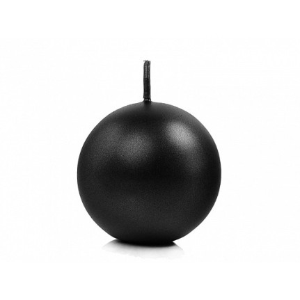 Candela a sfera opaca nera 6 cm