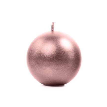 Candela a sfera Oro Rosa 8 cm