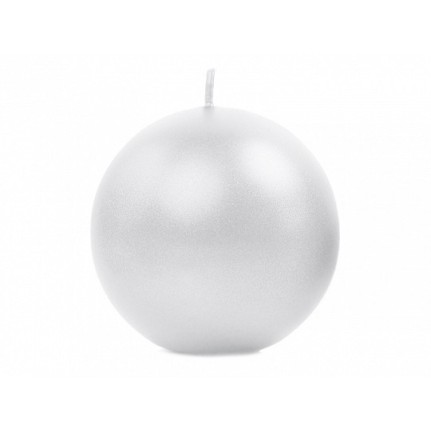 Candela a sfera Bianco Perla 8 cm
