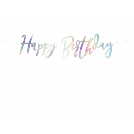 Banner di buon compleanno iridescente