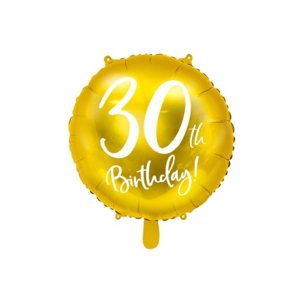 Palloncino metallizzato tondo in oro 30° compleanno