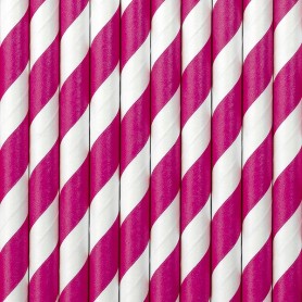 30 Cannucce di carta a strisce colorate - Wimipops