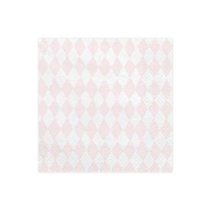 Tovaglioli di carta con stampa rosa 16,5 x 16,5 cm.