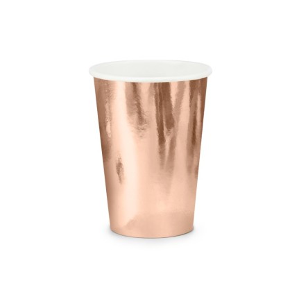 Bicchieri di carta in oro rosa metallico - 6 pezzi