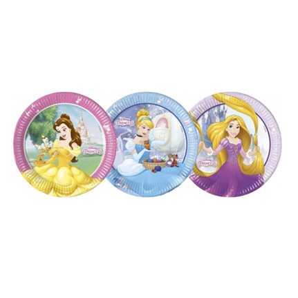 Piatto Principesse Disney 23 cm modelli assortiti - 8 pezzi