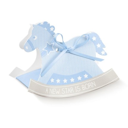 Cavallo a dondolo Star azzurro porta confetti