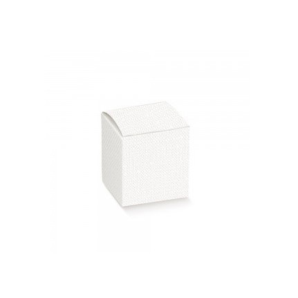 Scatola Lino bianco pieghevole 10x10x12