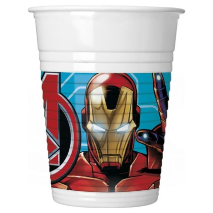 Bicchiere di plastica Avengers - 8 pezzi
