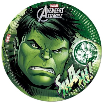 Piatto di carta Avengers Hulk 23 cm - 8 pezzi