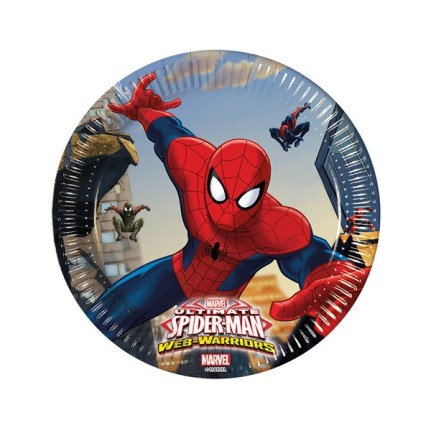 Piatto di carta Spiderman 20 cm - 8 pezzi