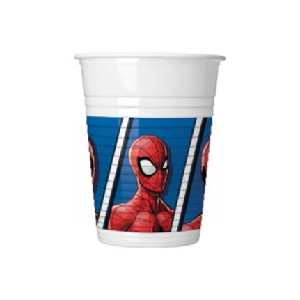 Bicchiere di plastica Spiderman - 8 pezzi