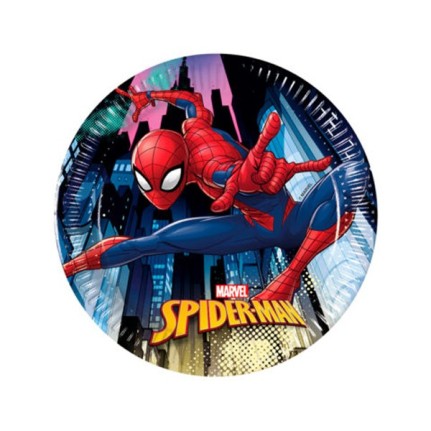 Piatto di carta Spiderman 20 cm - 8 pezzi