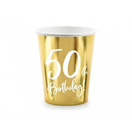 Bicchieri di carta Oro 50° compleanno