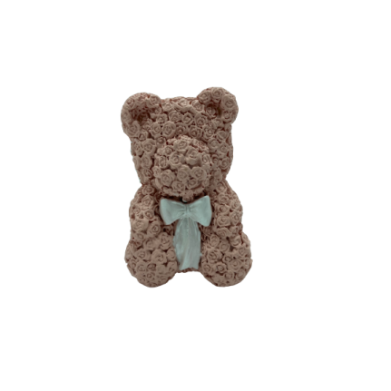 Magnete orso rosa con fiocco