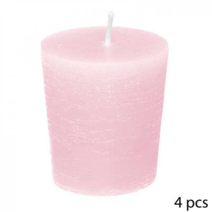 Candela rosa profumata ciliegia - 4 pezzi Candele