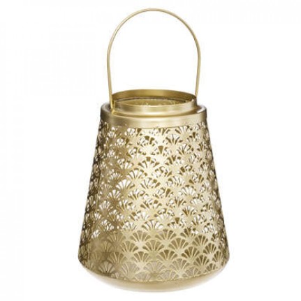 Lanterna in metallo oro H 19.5 cm