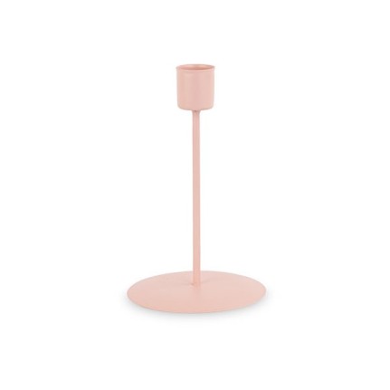 Candelabro rosa in metallo - H 15 cm