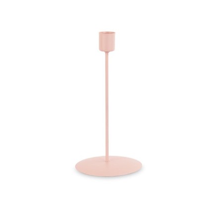 Candelabro rosa in metallo - H 20 cm