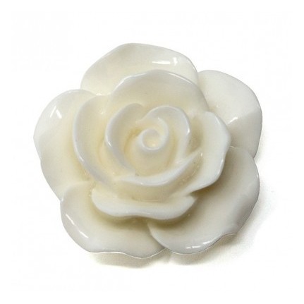 Rosa in resina bianca D 2,5 cm