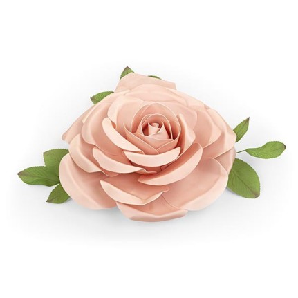 Rosa con foglie 50 cm