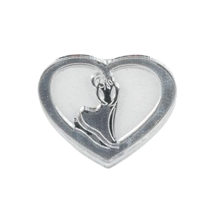 Magnete cuore sposi in plexiglass argento