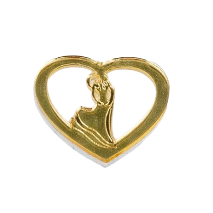 Magnete cuore sposi in plexiglass oro