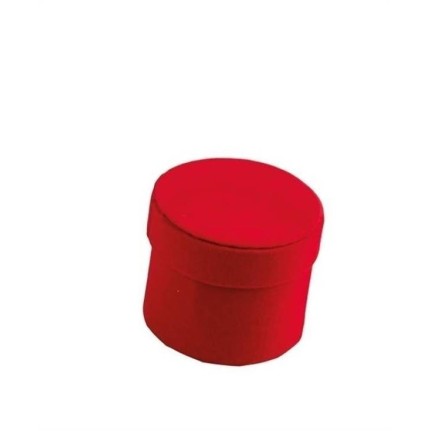 Scatola rotonda in velluto rosso -5,5 cm