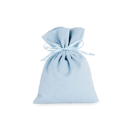Sacchetto porta confetti in cotone azzurro