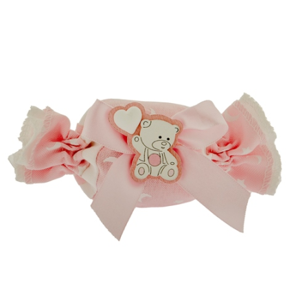 Sacchetto porta confetti Caramella rosa Little star con applicazione orsetto