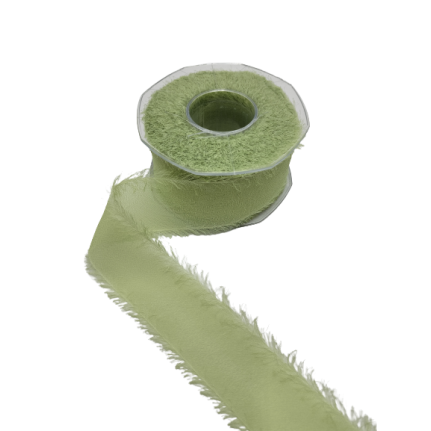Nastro crêpe seta sfrangiato Verde Pistacchio 40 mm