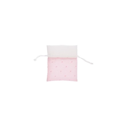 Sacchetto porta confetti rosa bicolore con pois